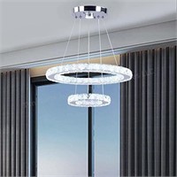 40 60 round crystal chandelier cool white