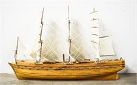 Large Wooden Clipper Ship Model