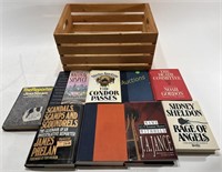 Wooden Crate With (9) Books