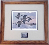 Canadian Geese, wildlife print, framed