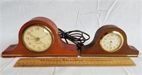2 Seth Thomas Clocks - Corded Clock Back Damaged