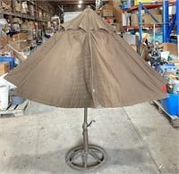 Patio Umbrella & Stand (missing a pole section)