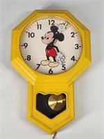 VINTAGE PLASTIC MICKEY MOUSE WALL CLOCK