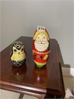 Vintage Nesting Santa and Owl