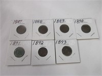 Indian head pennies 1887-1893 complete order