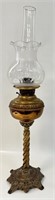 EXCEPTIONAL THE JUNO BRASS BANQUET OIL LAMP