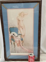Louis Icart, "Beautiful Model" print, framed