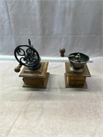 2 vintage coffee grinders