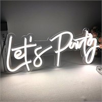 Large Let's Party Neon Sign for All Partys, Neon