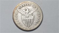 1912 S Philippines Silver 20 Centavos