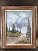 T. De Pietro oil on canvas of Alaskan mountain sce