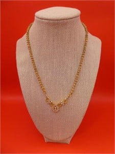 Gold Plated 16" Rhinestone Necklace