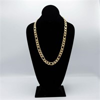 Huge 105g 14Kt Gold Plate Figaro Necklace