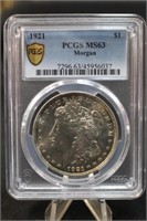 1921 MS63 Morgan Silver Dollar