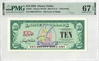 2002 $10 Tinkerbell Disney Dollar PMG 67EPQ