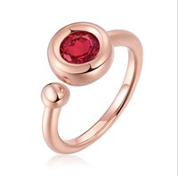 Ladies Beautiful VVS1 Red Ruby Moissanite Ring