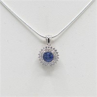 Gorgeous Natural 2 Ct Blue Sapphire Pendant
