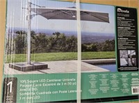 NEW - 10' SQUARE LED CANTILEVER UMBRELLA (3)