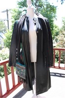 Leather coat and accessories