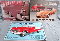 3- CADILLAC & CHEVY METAL SIGNS