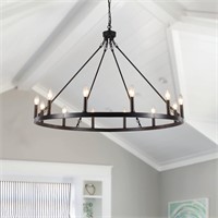 Black Wagon Wheel Chandelier Farmhouse Chandelier