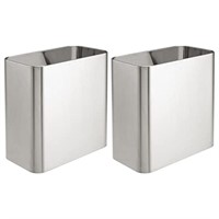 mDesign Small Metal 2.4 Gallon Trash Can