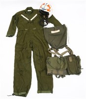 VIETNAM WAR PILOT'S APH-3A HELMET VEST & COVERALLS