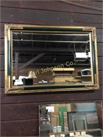 GOLD AND GREEN FRAMED MIRROR