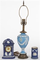 Wedgewood Lamp, Clock and Pen Holder