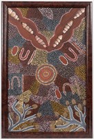 Aboriginal Oil on Canvas - Wenten Rubuntja