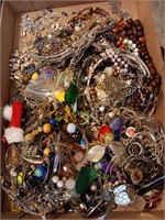 Box of costume jewelry.