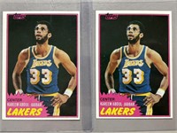 (2) 1981 KAREEM ABDUL JABBAR TOPPS CARDS