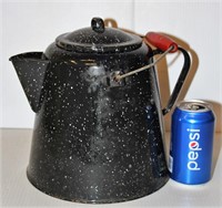 Large Blue Enamelware Coffee Pot