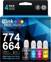 E-Z Ink for Epson 774 664 T774, 4 Pack