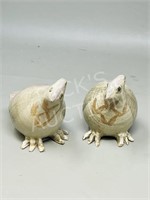 pair of pottery Ptarmigans - 3.5" tall