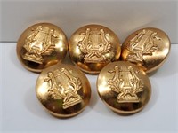 Brass Military Button Lot Signed Scully