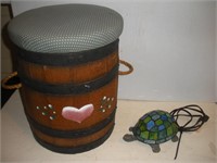 Decorative Barrel and Turtle Light