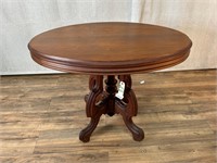 Vintage Carved Leg Round Occasional Table