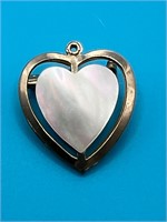 Mother of Pearl Heart Brooch