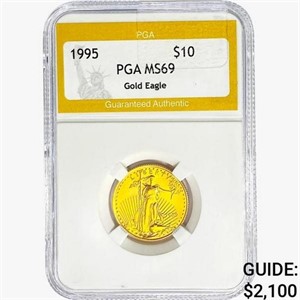 1995 $10 1/4oz. American Gold Eagle PGA MS69