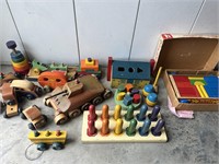 1940's Holgate Wooden Nursery Toys - Tank, Barge,