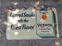 Viceroy tin cigarette sign 26" 17" rough