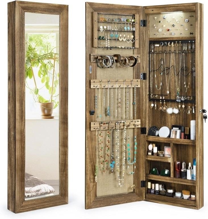 Solid Wood Jewelry Armoire Cabinet