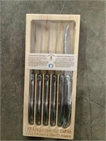 Box set of NEW Laguiole de table knives steel