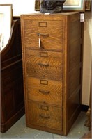 Antique American oak file cabinet
