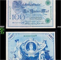 1908 (1918-1922 Reissue) Germany 100 Marks Banknot