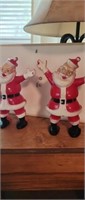 2 plastic Santa candy containers 6" tall