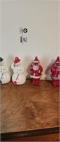 4 plastic Christmas ornaments 3 1/4"