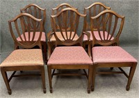 Set of Six Shield-Back Vintage Chairs