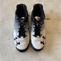 Pair Of Black & White Under Armor Cleats